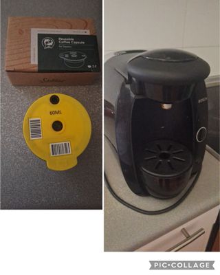 Cafetera tasimo con cápsula recargable 
Negociable