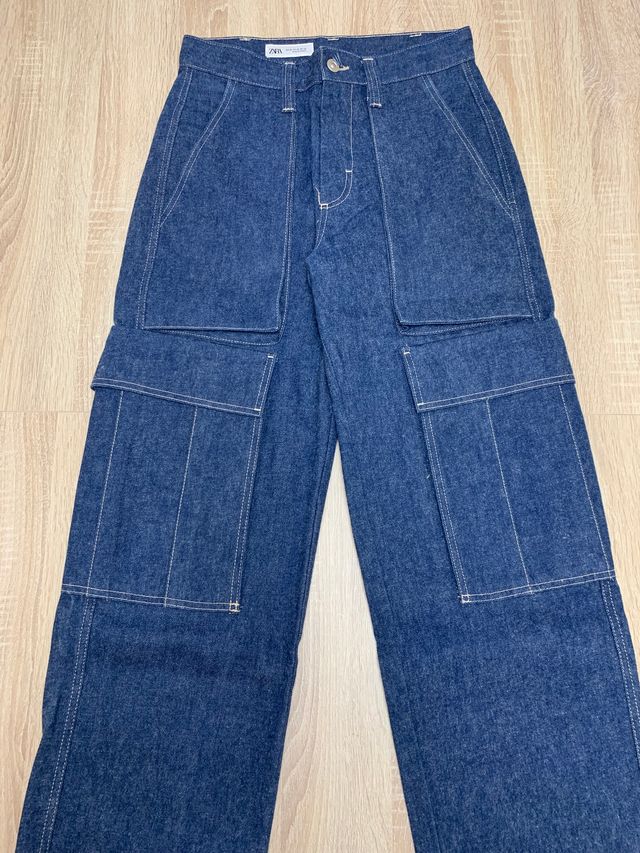Denim Zara oversize baggy azul (T. 36EU)