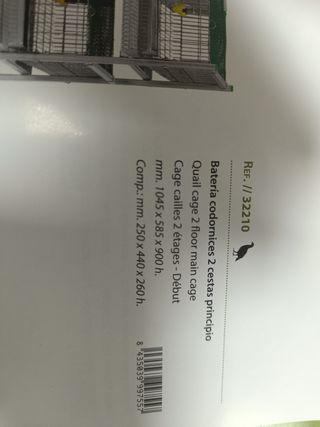 Jaula codornices dos cestas