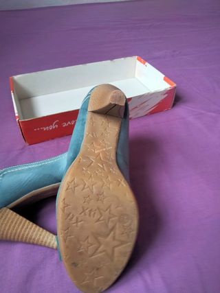 ZAPATOS MUJER DE TACÓN AZUL XTI