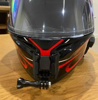 Soporte gopro barbilla casco motos