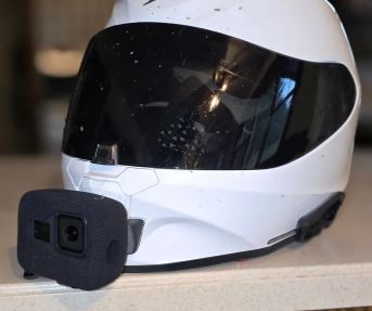 Soporte gopro barbilla casco motos