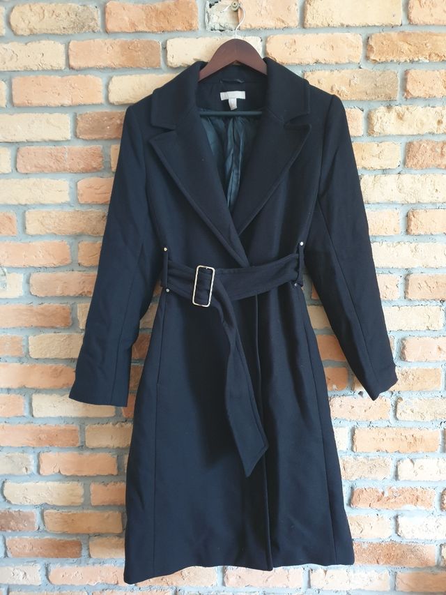 Abrigo cruzado con lana