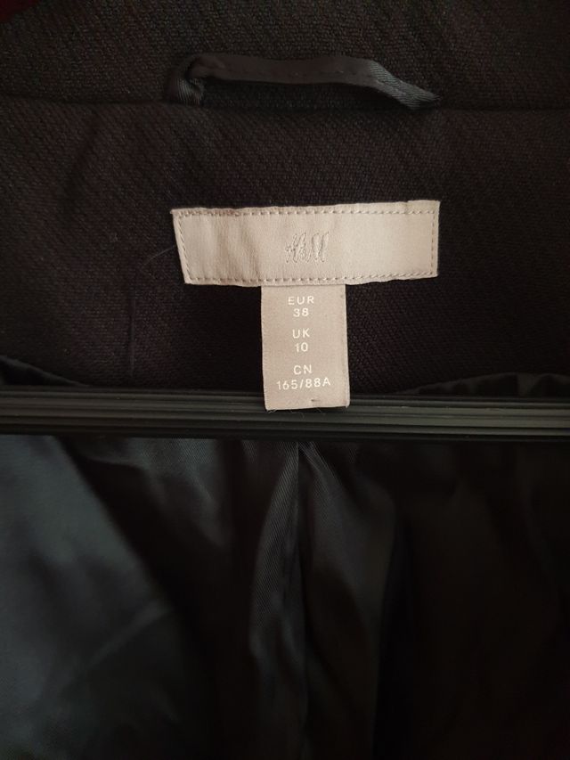 Abrigo cruzado con lana