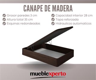 Canape abatible de madera. Nuevo