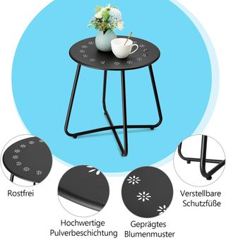 Mesa auxiliar metálica exterior