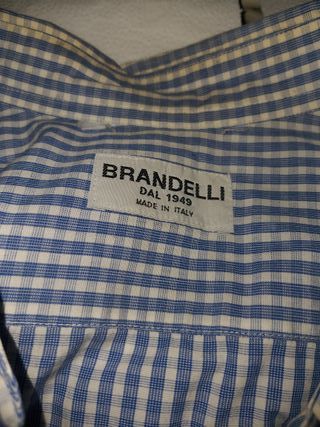 camicia brandelli a quadri bianco-azzurri