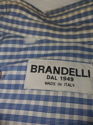 camicia brandelli a quadri bianco-azzurri