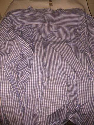 camicia brandelli a quadri bianco-azzurri