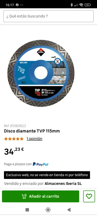 Disco de DIAMANTE RUBI TVP 115 30983 SUPER PRO