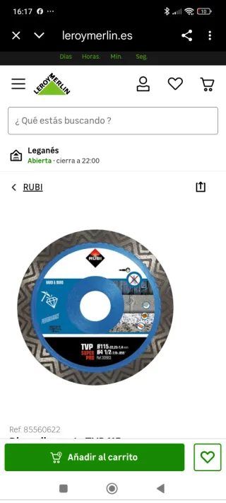 Disco de DIAMANTE RUBI TVP 115 30983 SUPER PRO