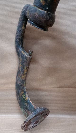 Trompa o bocina de gramola antigua, chapa de hierr