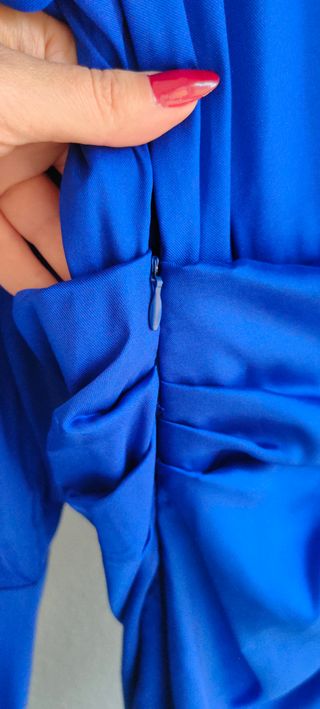 Vestido camisero azul vibrante