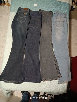 Pantalones vaqueros mujer "pata elefante"