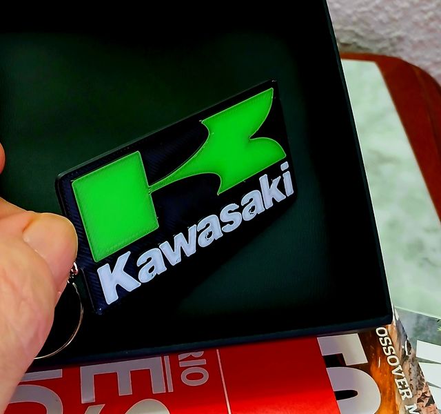 LLAVERO EFECTO DEGRADADO EN 3D KAWASAKI 