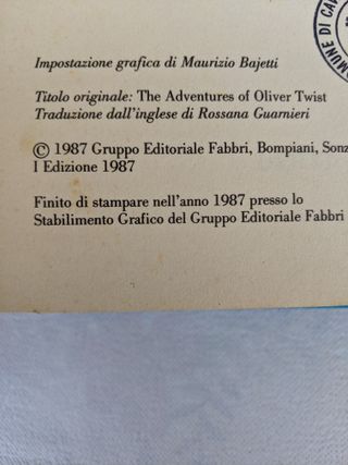 Oliver Twist Dickens Fabbri 1987 Integrale
