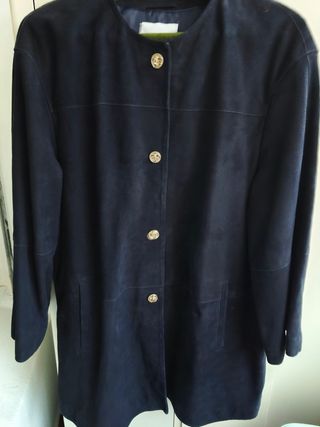 Chaqueta larga Ante azulmarino