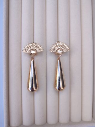 Pendientes de flamenca de abanico