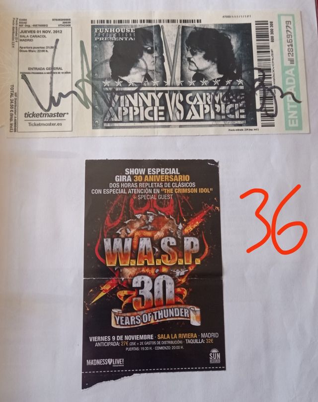 Entradas concierto coleccionista