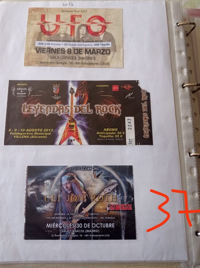 Entradas concierto coleccionista