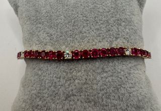 Pulsera de oro de 18 kt con rubis y diamantes