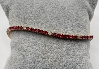 Pulsera de oro de 18 kt con diamantes y rubies