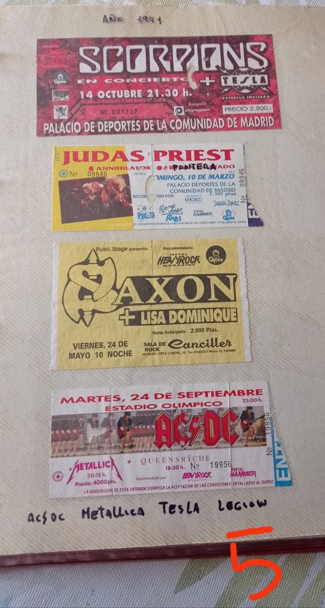 Entradas conciertos coleccion