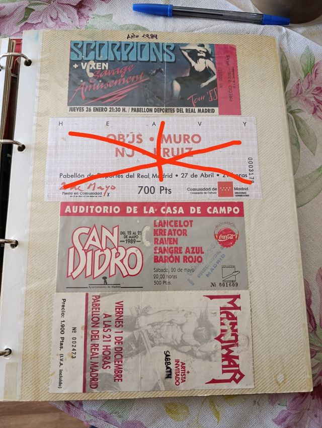Entradas conciertos coleccion