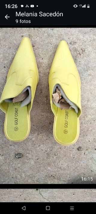 Zapatos mules piel estilo cowboy 