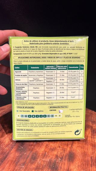 500 gr ALIETTE WG FUNGICIDA SISTEMICO PARA BONSAI