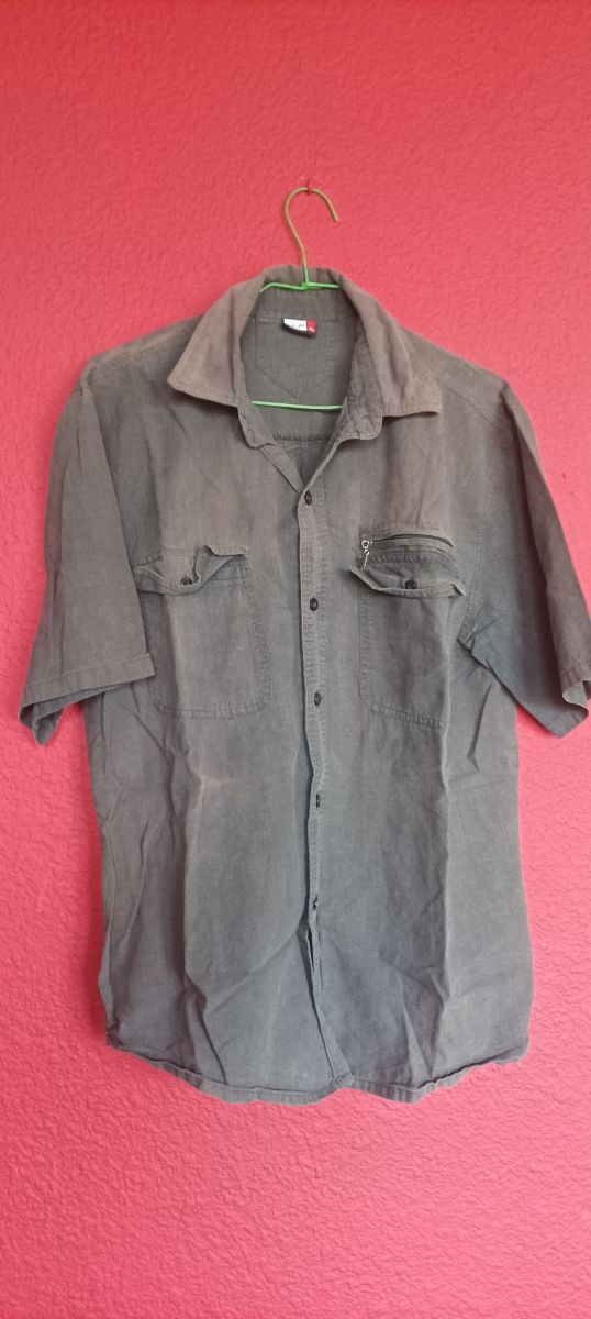 Camisa algodon gris