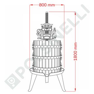 Prensa de vino hidráulica tamaño 55