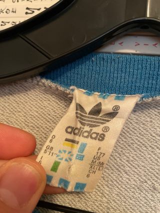 Adidas vintage 80s striped trefoil sweatshirt L db