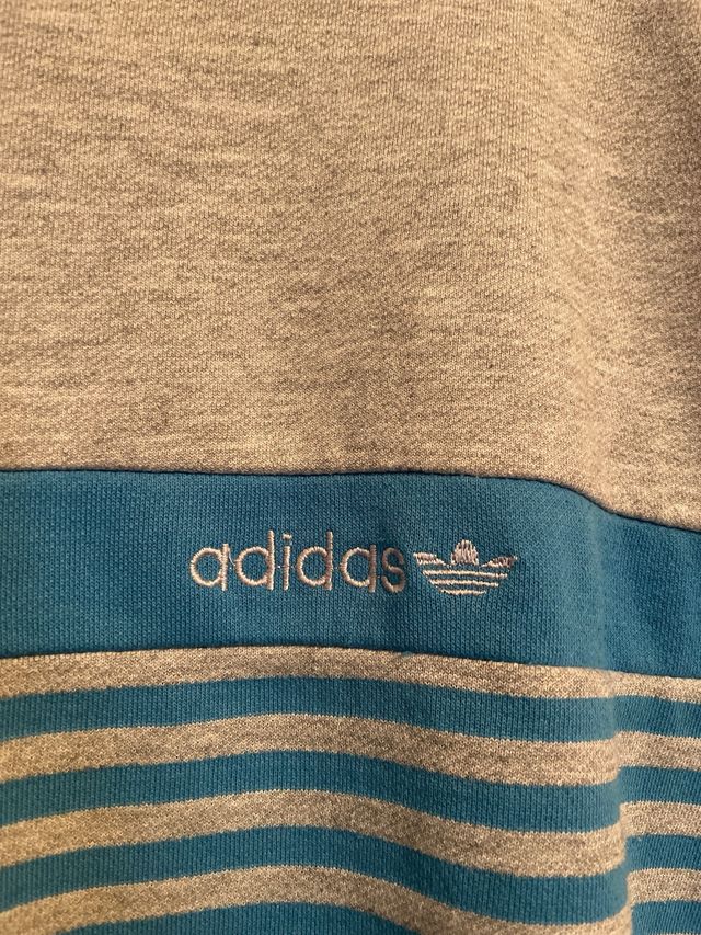 Adidas vintage 80s striped trefoil sweatshirt L db