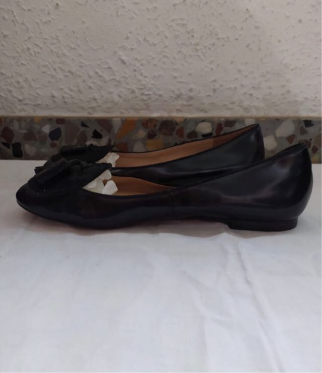 MASSIMO DUTTI mocasines pelo y flecos 39