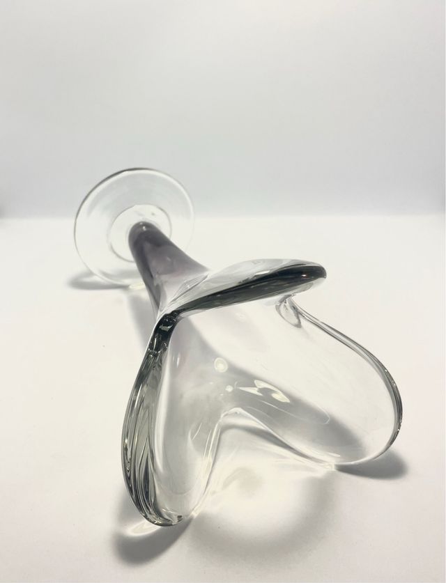 Jarrón vintage de cristal soplado