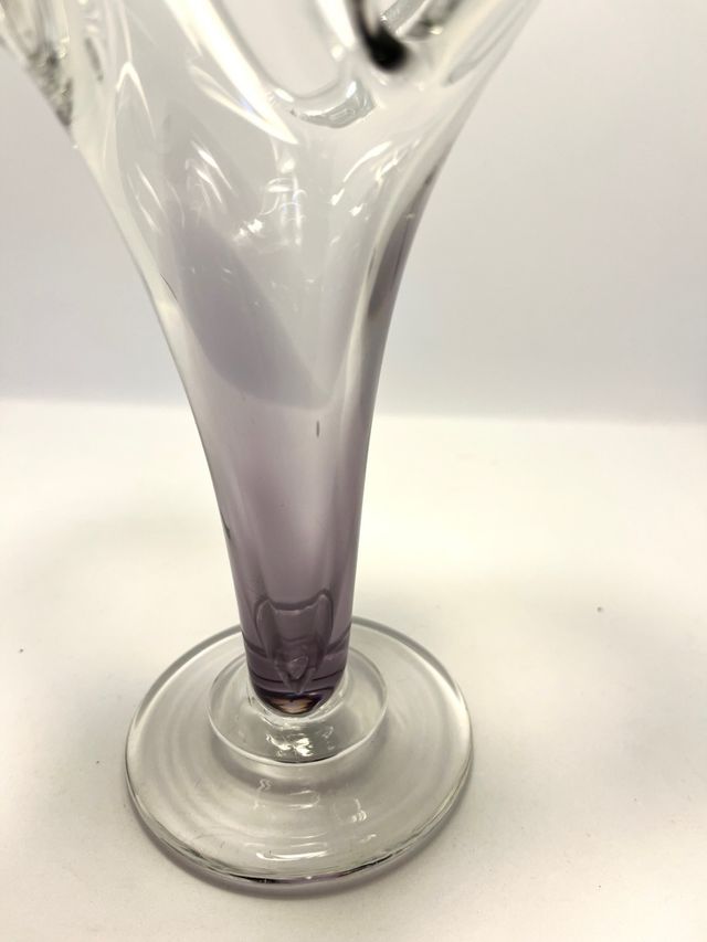 Jarrón vintage de cristal soplado