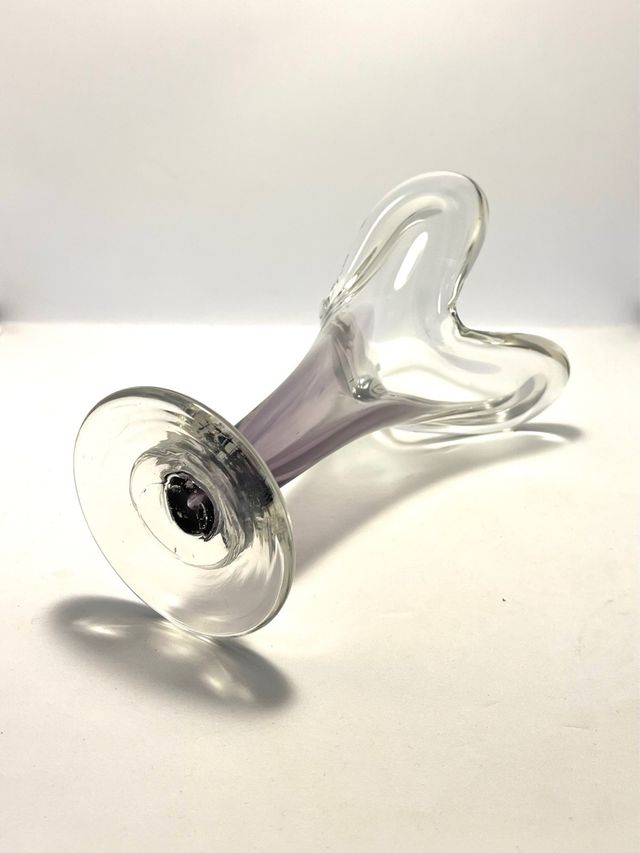 Jarrón vintage de cristal soplado