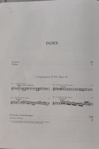 Libro de Partituras de Schubert