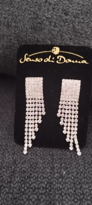 Reloj y pendientes plateados