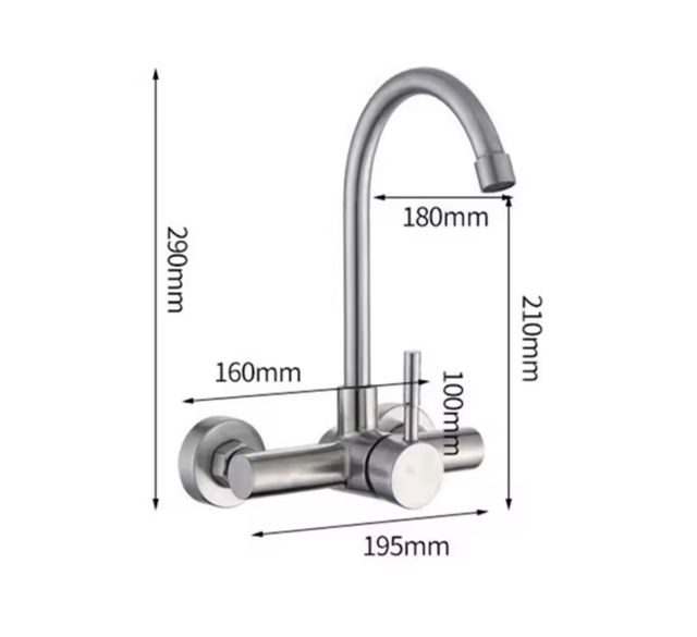 GRIFO PARED ACERO INOXIDABLE