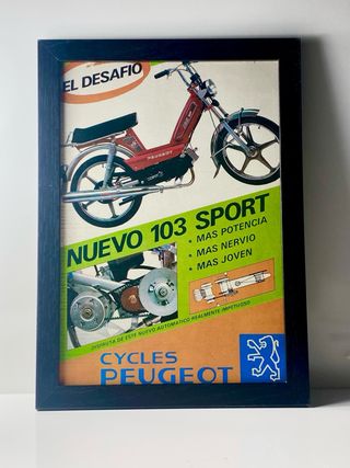 PEUGEOT 103 SPORT cartel cuadro moto despiece