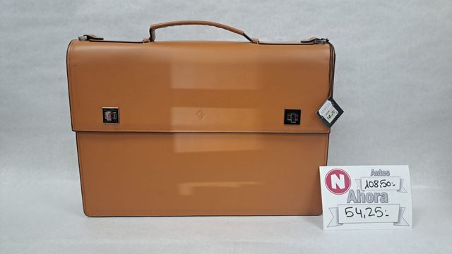 Maletin de piel marrón claro