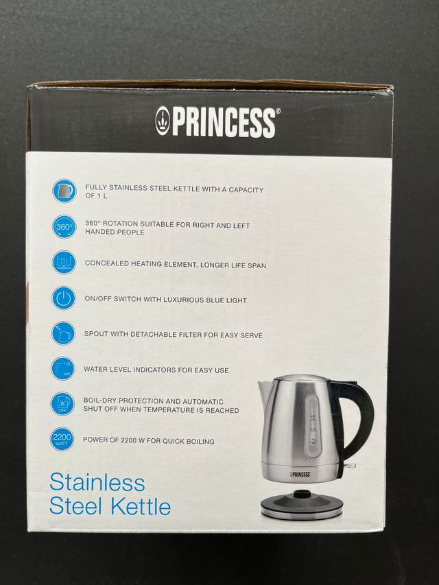 Hervidor de agua Princess 1L en acero inoxidable