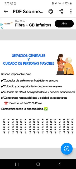 Cuidadora de personas mayores