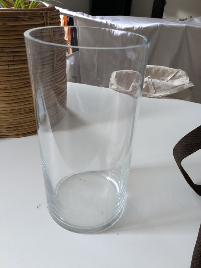 Jarrón cilindrico de cristal 30cm