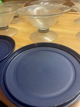 6 coppette gelato frutta Tupperware con coperchi