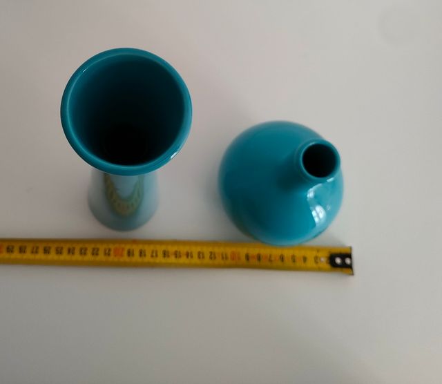 Juego de jarrones decorativos turquesa