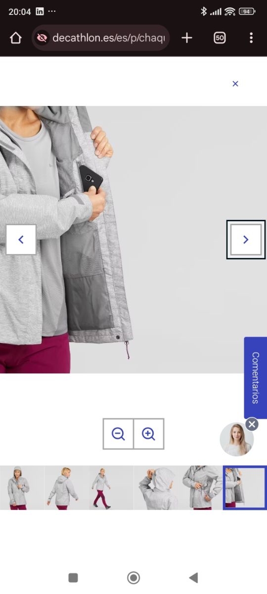 Quechua chaqueta impermeable mujer