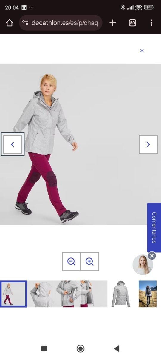 Quechua chaqueta impermeable mujer